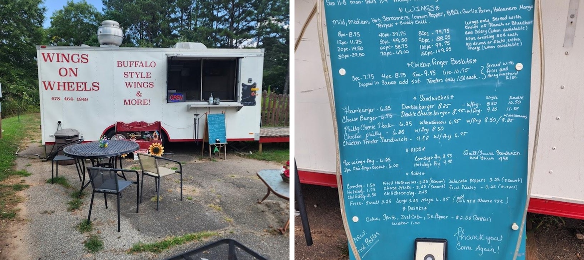 Wings on Wheels Menu